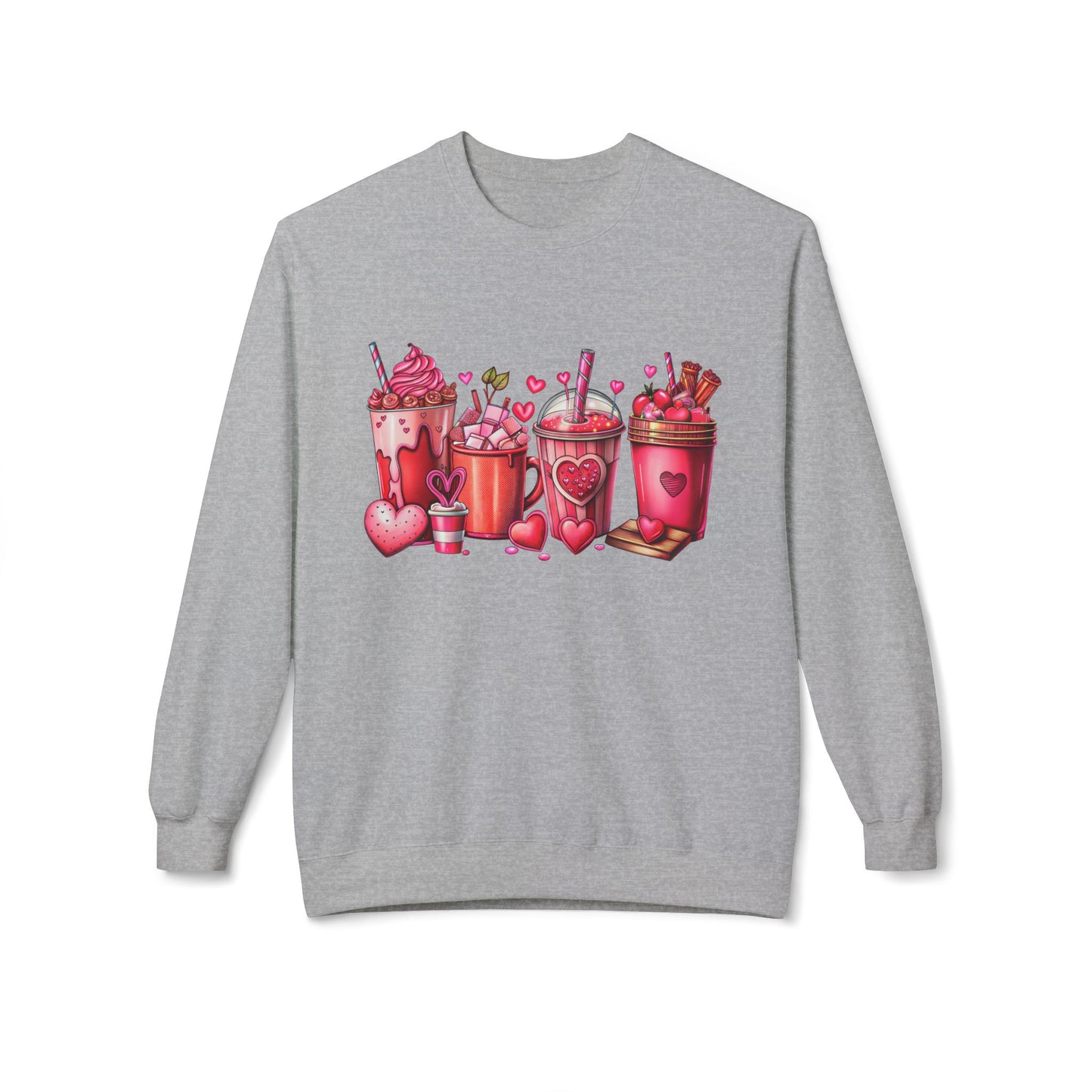 Valentine Sweatshirt - Coffee Lover Vibes - Unisex Midweight Softstyle Fleece Crewneck Sweatshirt