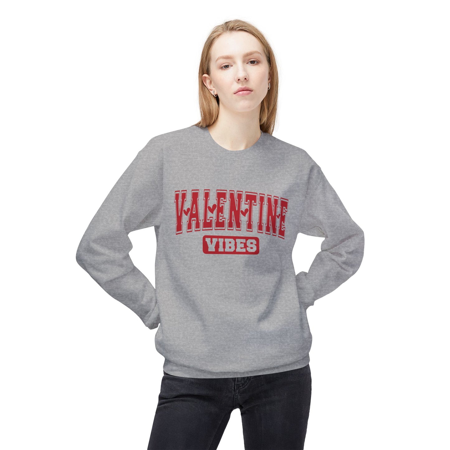 Valentine Sweatshirt - Valentine Vibes - Unisex Midweight Softstyle Fleece Crewneck Sweatshirt