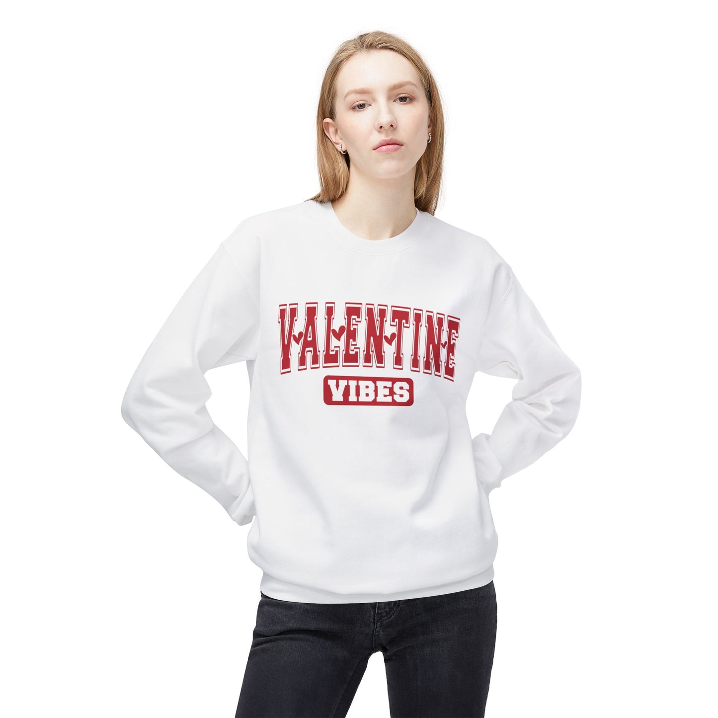 Valentine Sweatshirt - Valentine Vibes - Unisex Midweight Softstyle Fleece Crewneck Sweatshirt