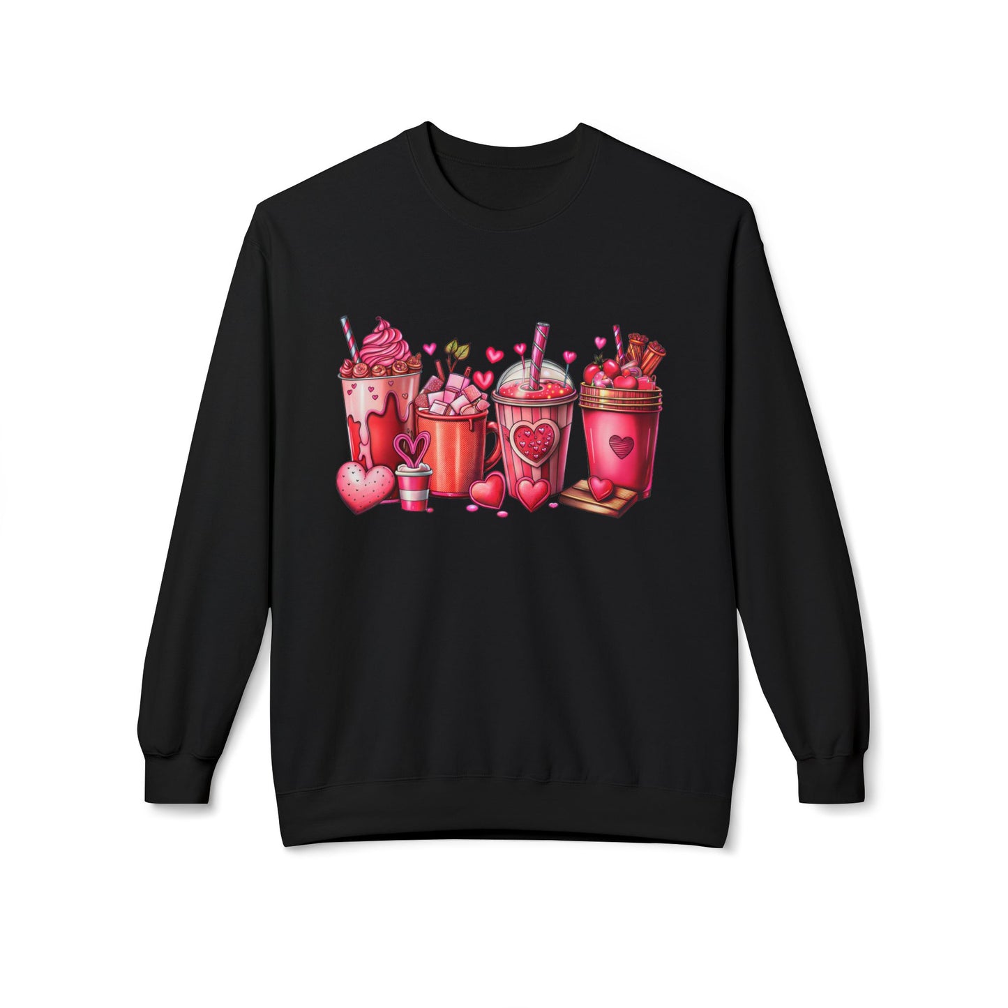 Valentine Sweatshirt - Coffee Lover Vibes - Unisex Midweight Softstyle Fleece Crewneck Sweatshirt