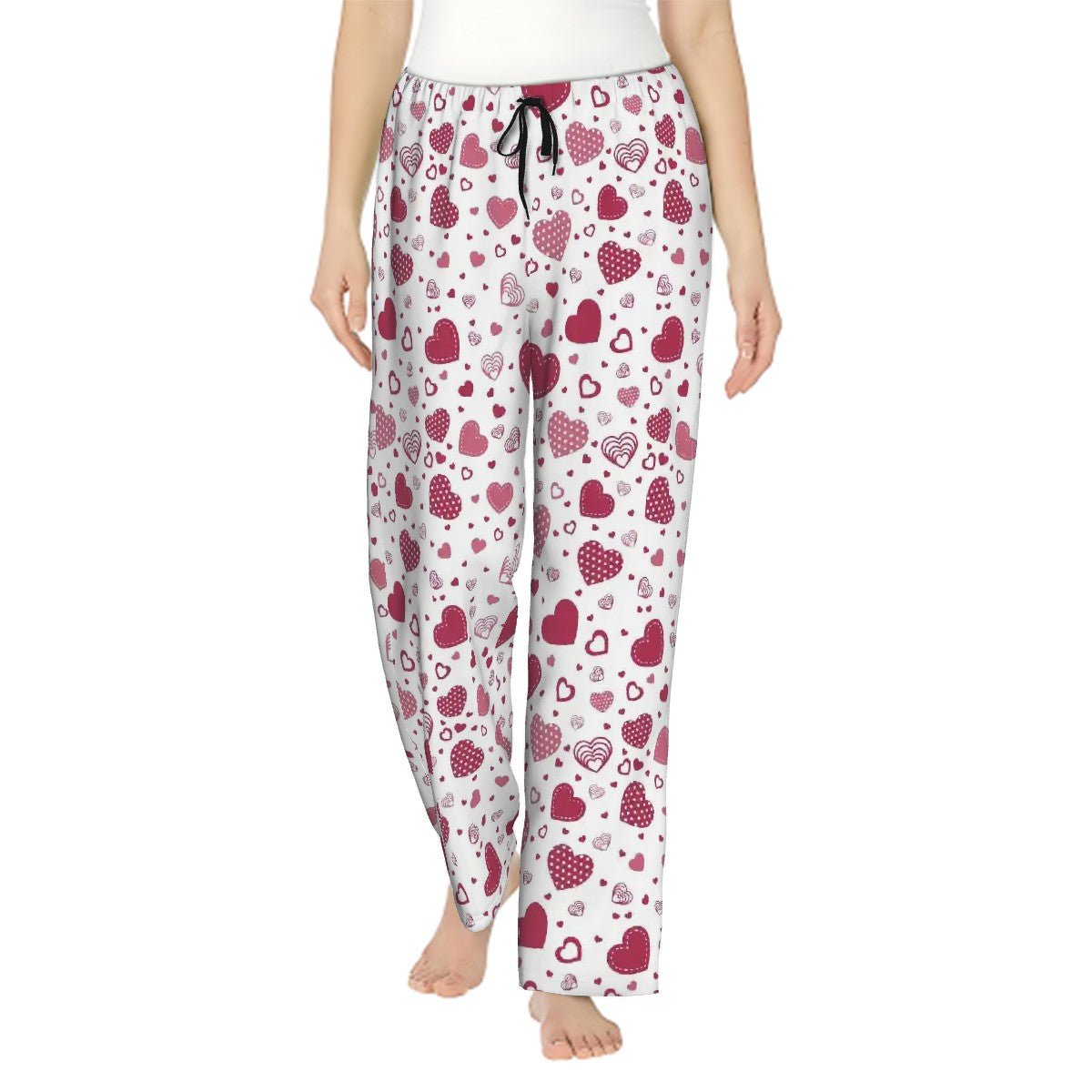 Valentine Themed Womens Pajama Pants Hearts