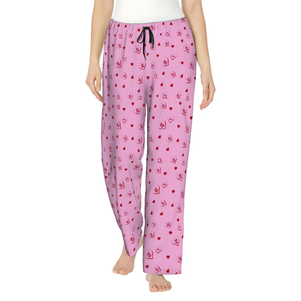 Valentine Themed Womens Pajama Pants Hearts