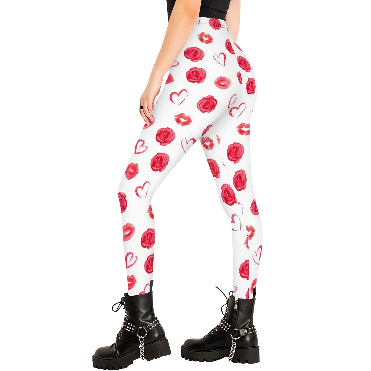 Valentine Themed High Waisted Leggings for Women