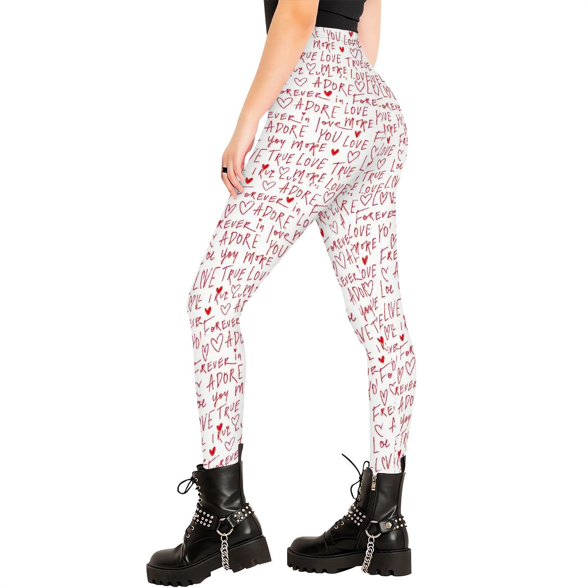 Valentine Themed High Waisted Leggings for Women