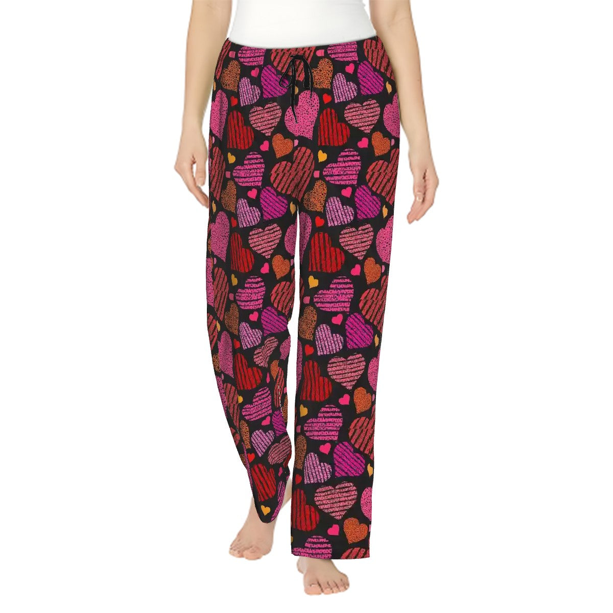 Valentine Themed Womens Pajama Pants Hearts