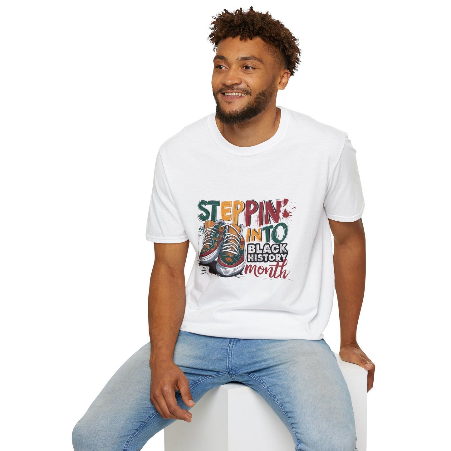 Stepping into Black History Month Unisex Softstyle T-Shirt