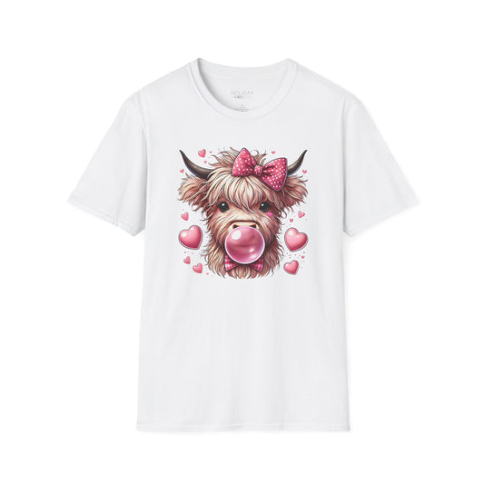 Valentine's Shirt - Cow with Hearts - Unisex Softstyle T-Shirt