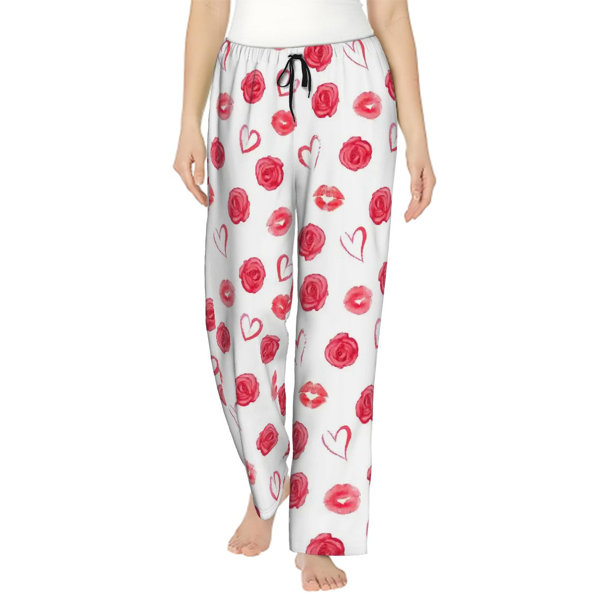 Valentine Themed Womens Pajama Pants Hearts