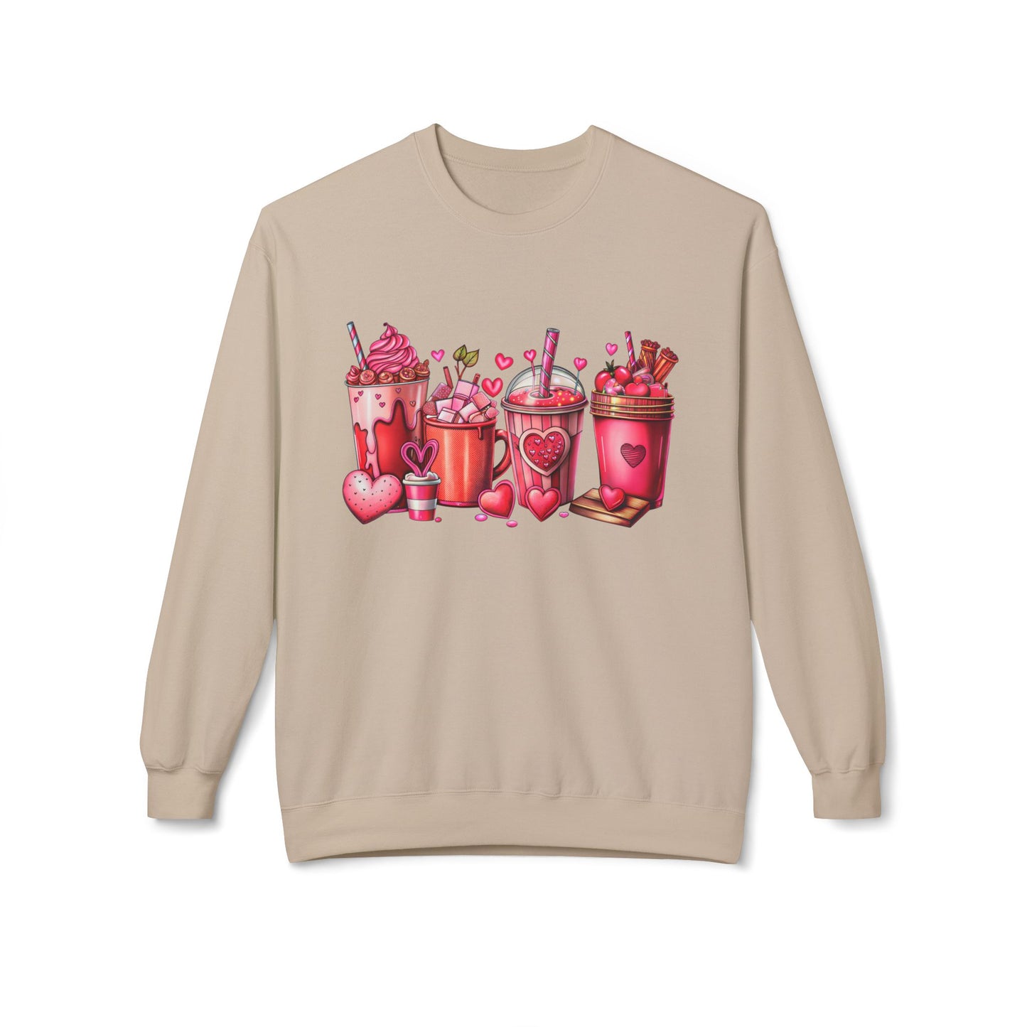 Valentine Sweatshirt - Coffee Lover Vibes - Unisex Midweight Softstyle Fleece Crewneck Sweatshirt