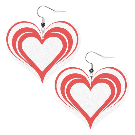 Heart Shape Leather Earrings