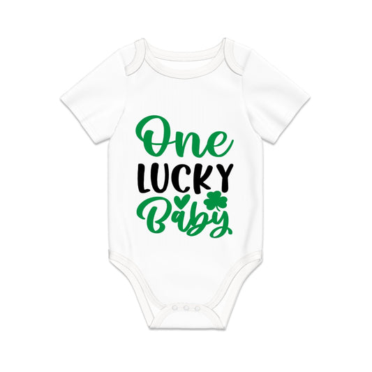 One Lucky Baby Short Sleeve Onesie Customized Services