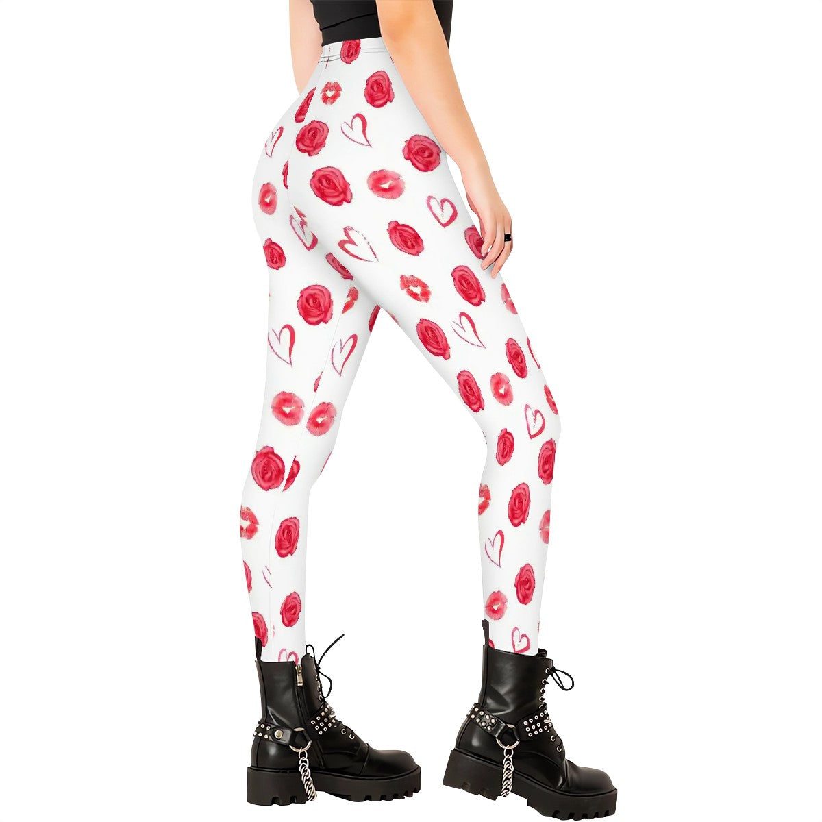 Valentine Themed High Waisted Leggings for Women