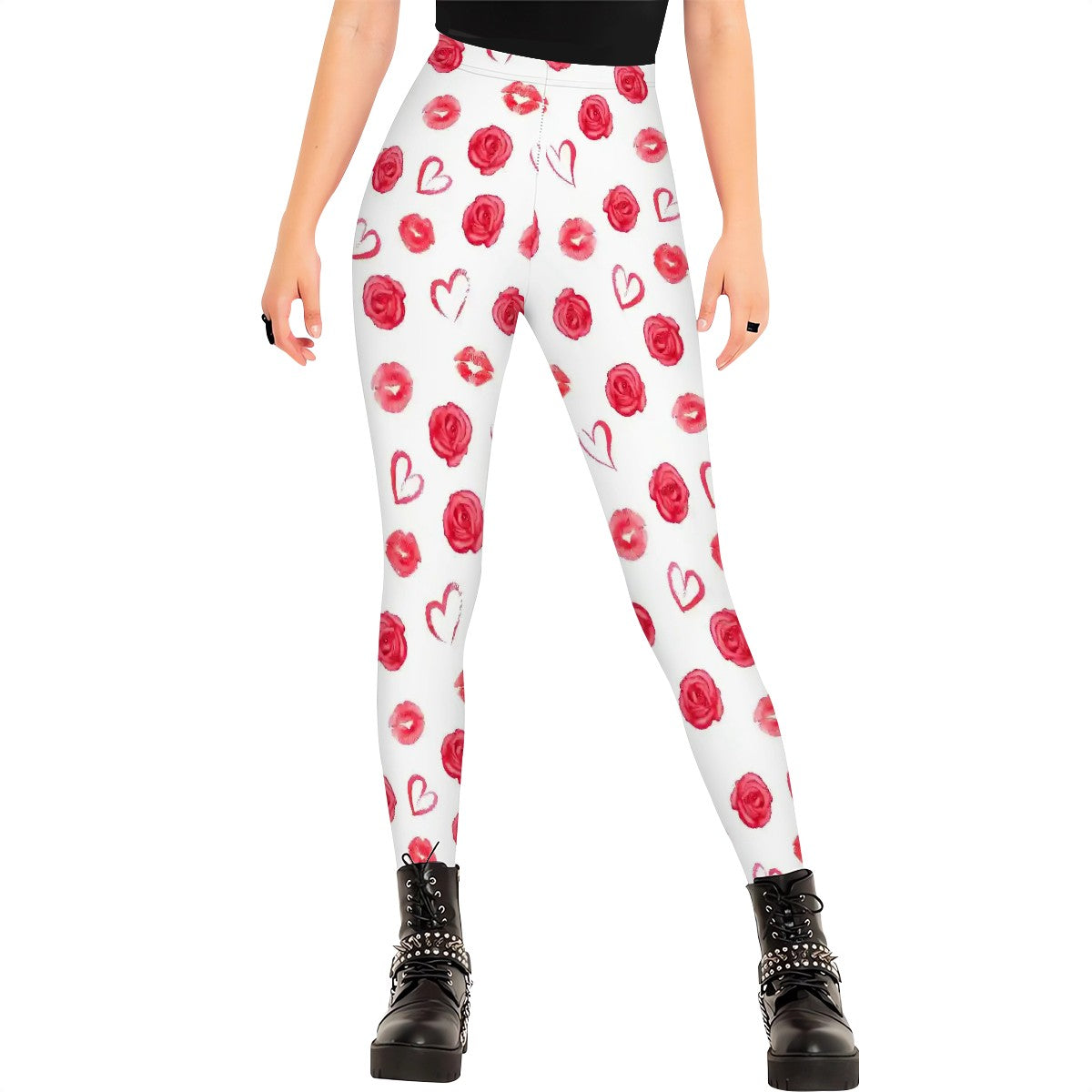 Valentine Themed High Waisted Leggings for Women