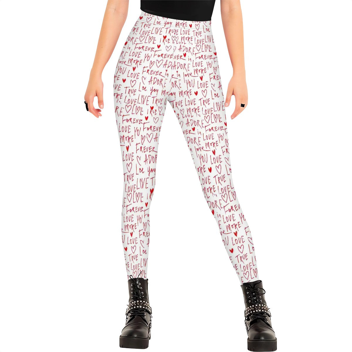 Valentine Themed High Waisted Leggings for Women